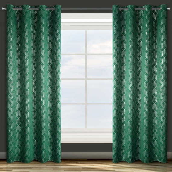 Poli sötétítő függöny Zöld/ezüst 140x250 cm