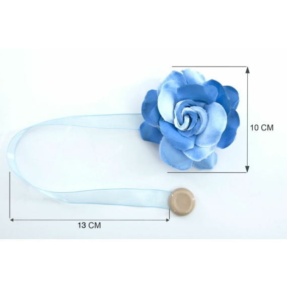 Virág alakú függönyelkötő mágnes 6 Kék