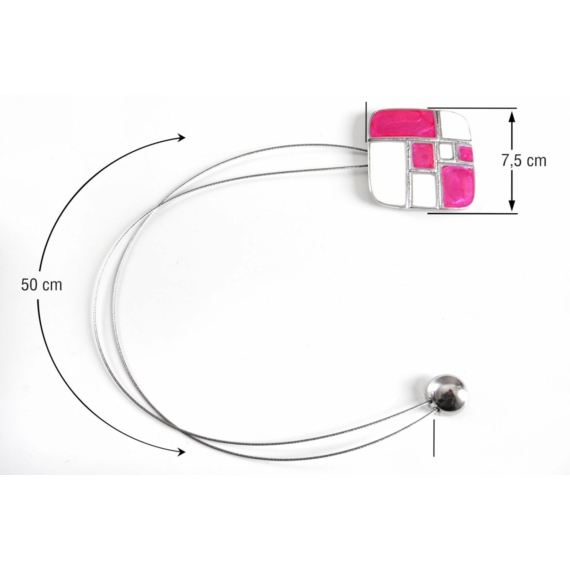 Fém függönyelkötő mágnes Fehér/rózsaszín