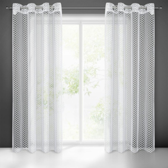 Aiden hálós fényáteresztő függöny Fehér 140x250 cm