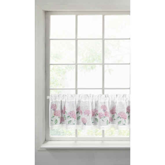 Mona vitrázs függöny Fehér/rózsaszín 30x150 cm