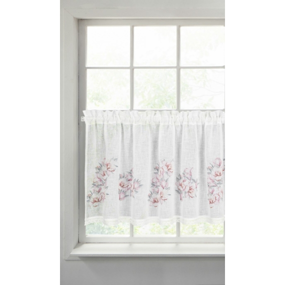 Suzy vitrázs függöny Fehér/rózsaszín 60x150 cm