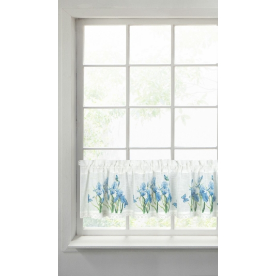 Ala vitrázs függöny Fehér/kék 30x150 cm