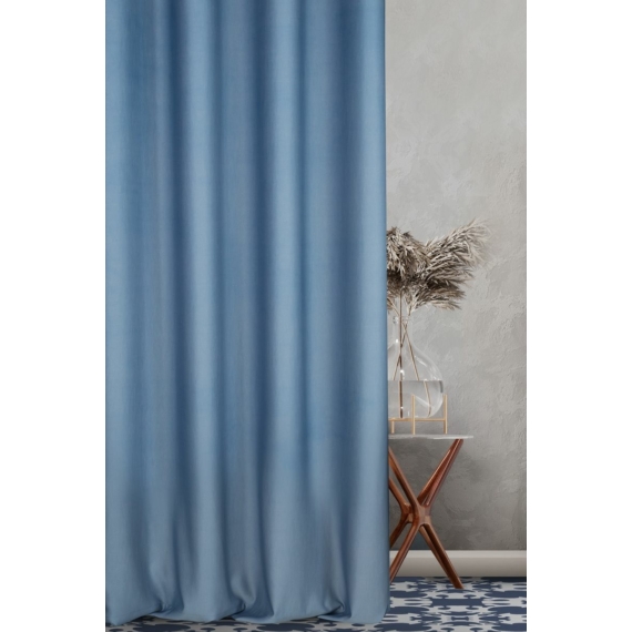 Palermo öko stílusú sötétítő függöny Kék 140x270 cm