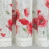 Kép 6/9 - Mari pipacs mintás vitrázs függöny Fehér/piros 30x150 cm