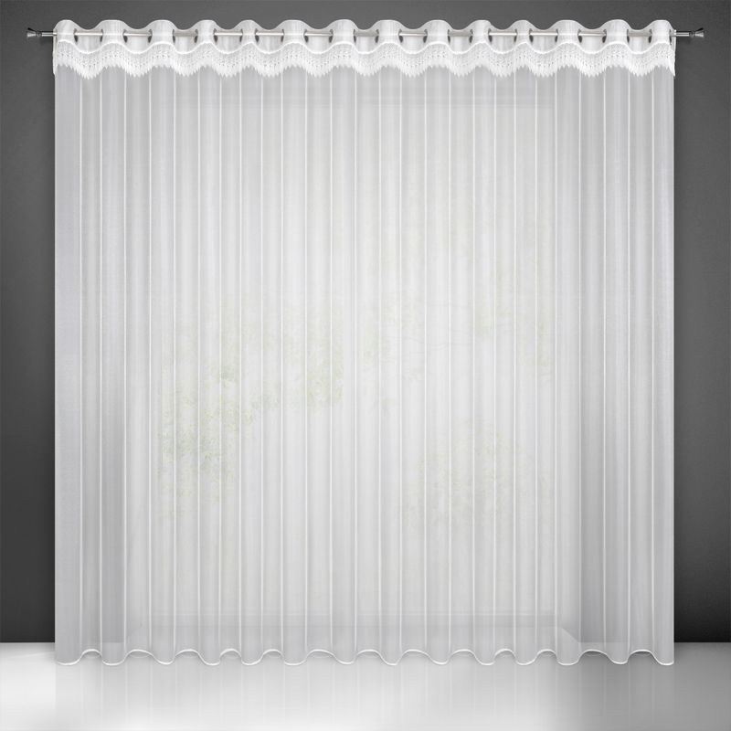 Sari mikrohálós függöny csipkével Fehér 350x250 cm